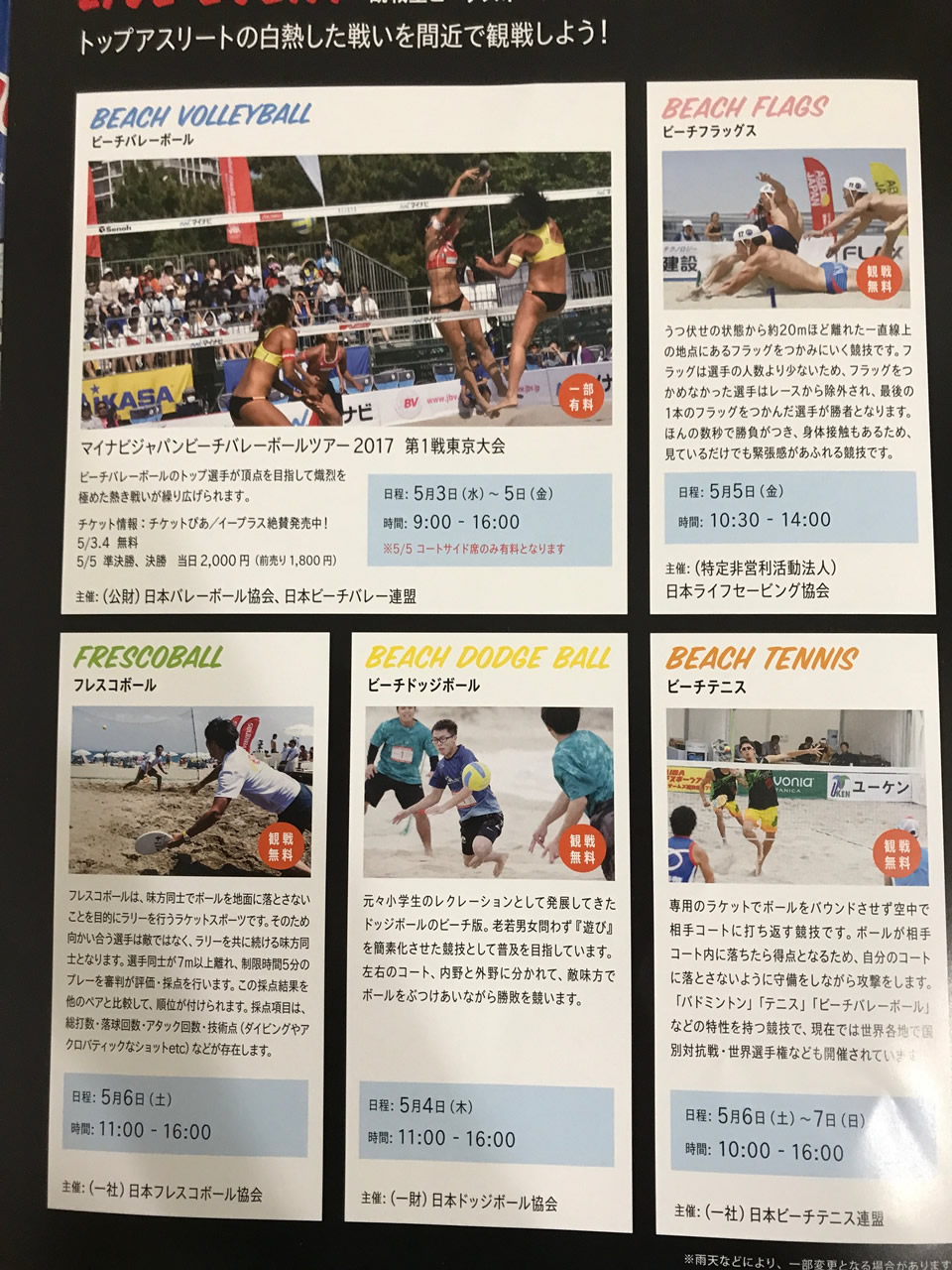 JAPAN BEACH GAME FESTIVAL 2017 観戦型ビーチスポーツ